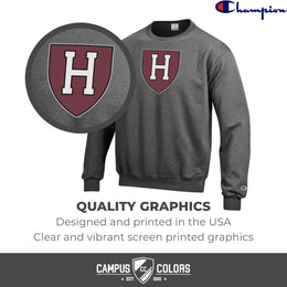 Harvard Crimson Adult Mascot Fleece Crewneck - Charcoal