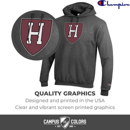 Harvard Crimson Adult Mascot Fleece Hooded Sweatshirt - Charcoal