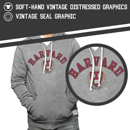 Harvard Crimson College Gray University Seal Hooded Sweatshirt - Gray
