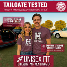Harvard Crimson Adult MVP Heathered Cotton Blend T-Shirt - Maroon