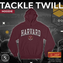 Harvard Crimson NCAA Adult Tackle Twill Hooded Sweatshirt - Maroon