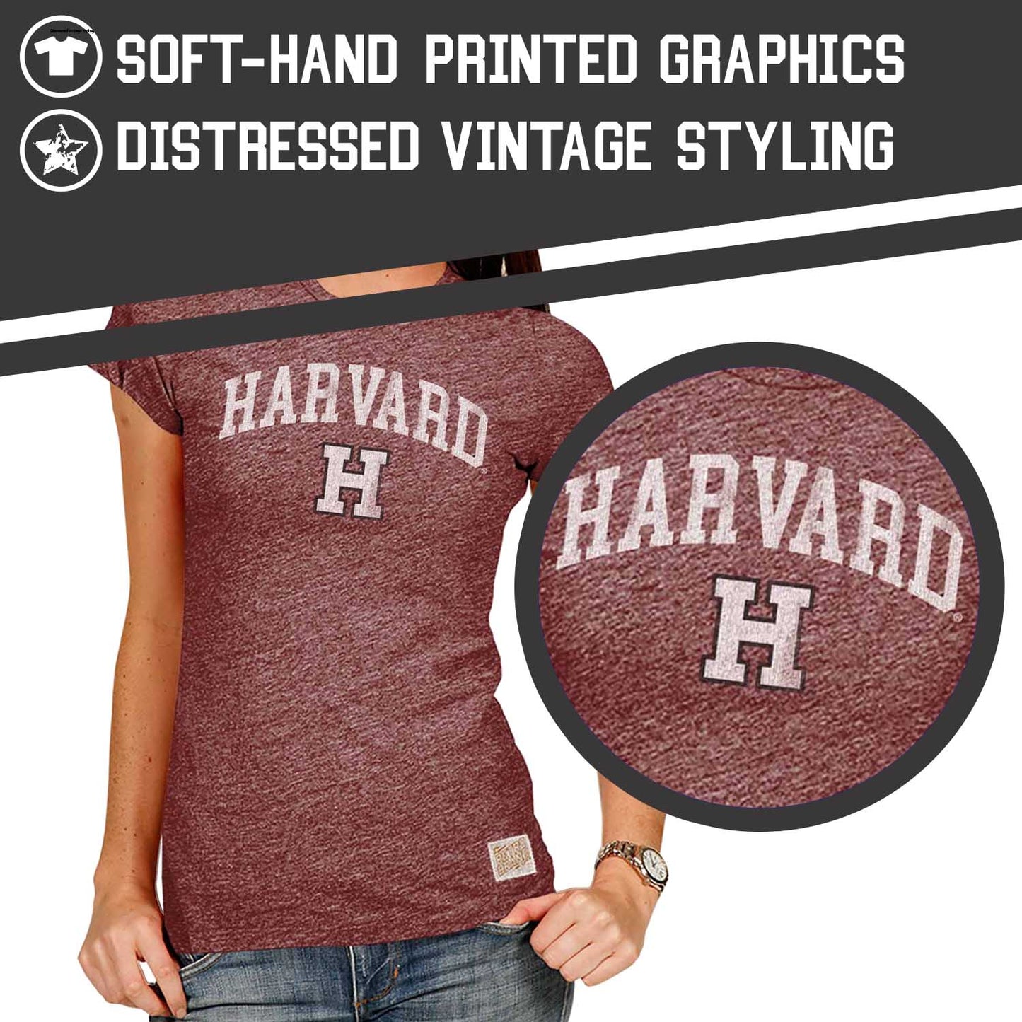 Harvard Crimson University Women's T-Shirt  - Maroon