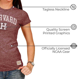 Harvard Crimson University Women's T-Shirt  - Maroon