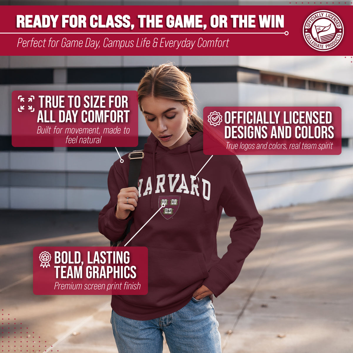 HARV Arch & Logo Gameday Hoodie - Maroon