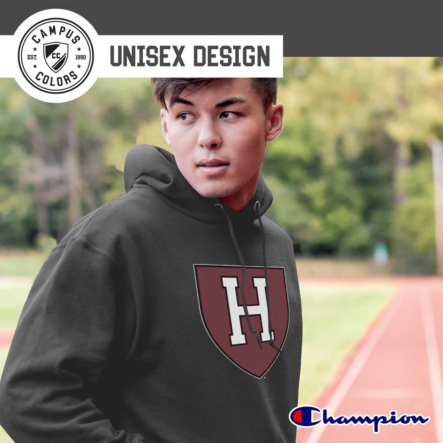 Harvard Crimson Adult Mascot Fleece Hooded Sweatshirt - Charcoal