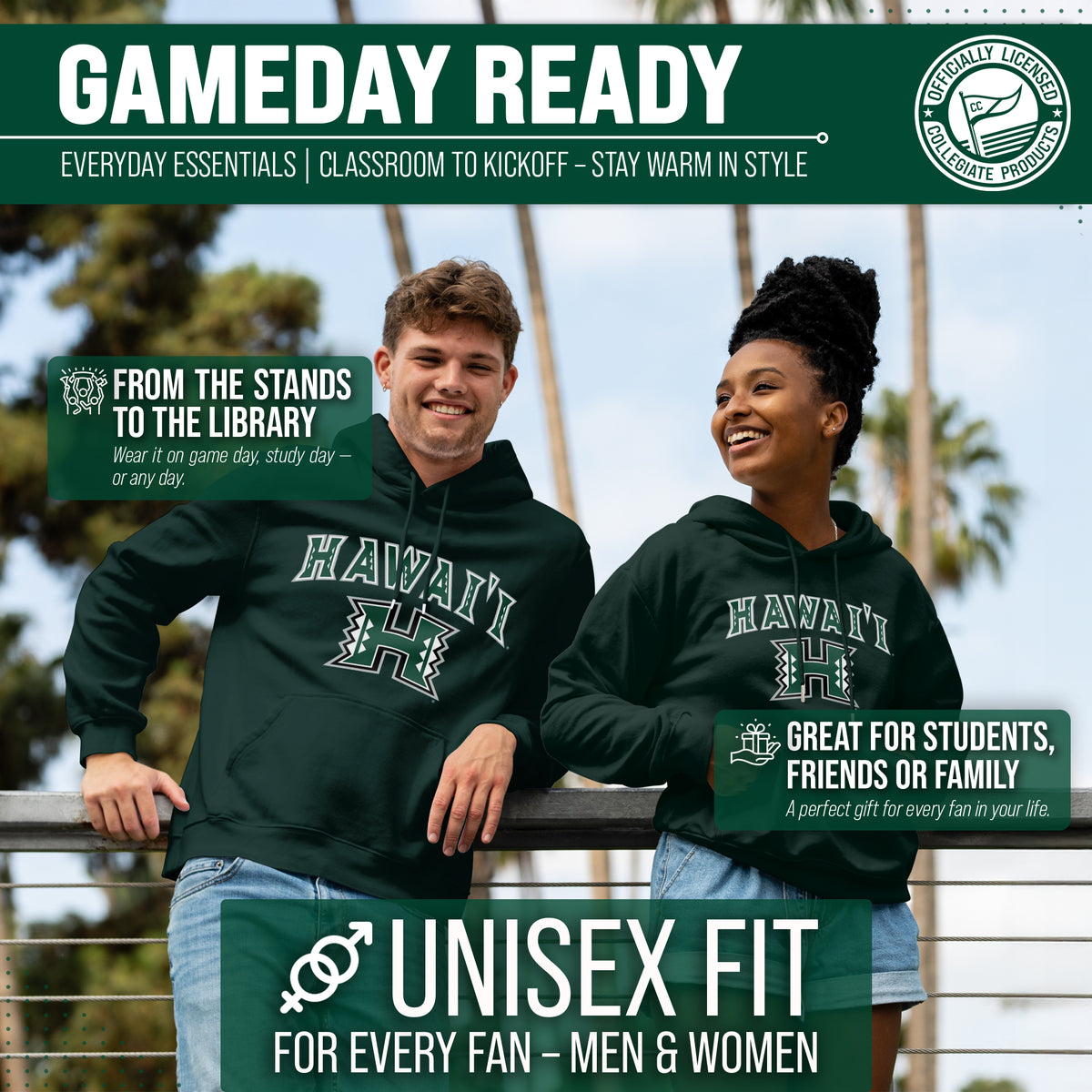 HAW Arch & Logo Gameday Hoodie - Green