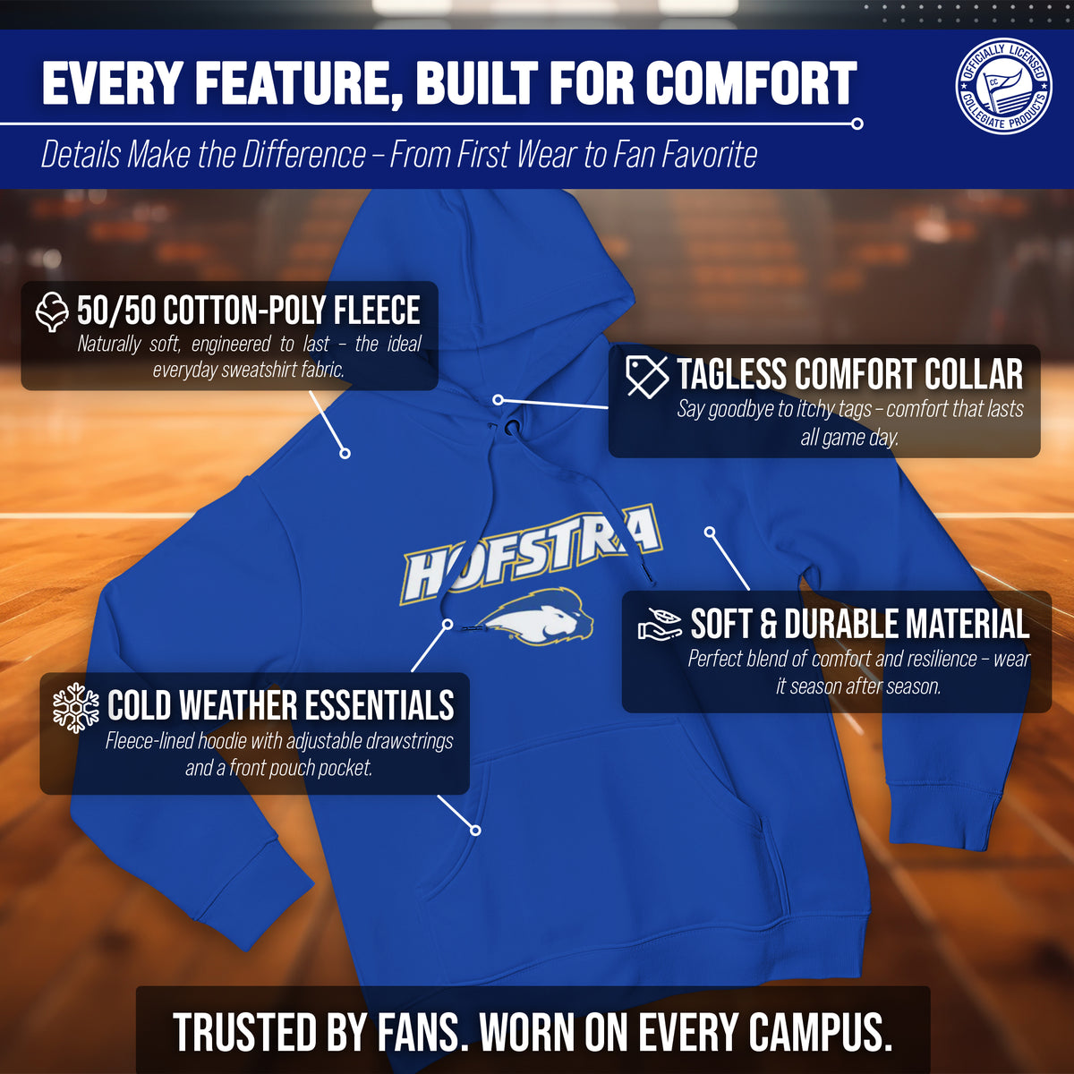 HFST Arch & Logo Gameday Hoodie - Royal