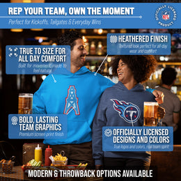 Houston Oilers NFL Adult Unisex Modern Throwback Ultra Soft Fleece Hooded Sweatshirt - Light Blue