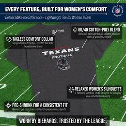 Houston Texans Women's NFL Football Helmet Short Sleeve Tagless T-Shirt - Charcoal