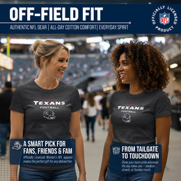 Houston Texans Women's NFL Football Helmet Short Sleeve Tagless T-Shirt - Charcoal