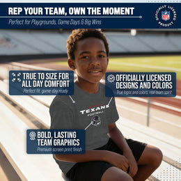 Houston Texans NFL Youth Football Helmet Tagless T-Shirt - Charcoal