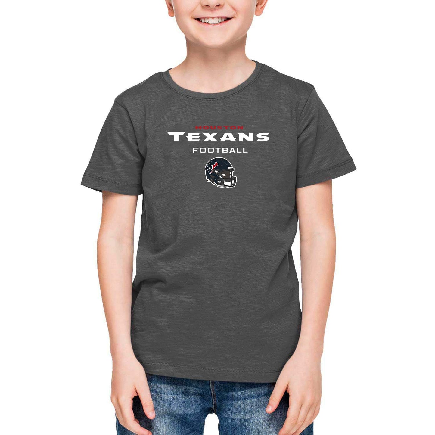 Houston Texans NFL Youth Football Helmet Tagless T-Shirt - Charcoal