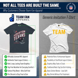 Houston Texans NFL Adult Distressed Helmet Tag-Less T-Shirt - Navy Heather