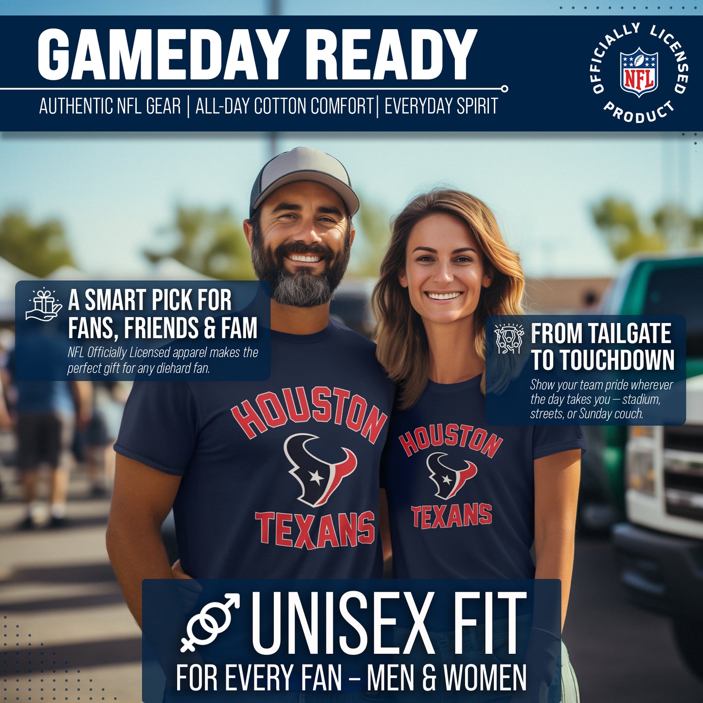 Houston Texans Team Fan Apparel NFL  Gameday T-Shirt - Navy