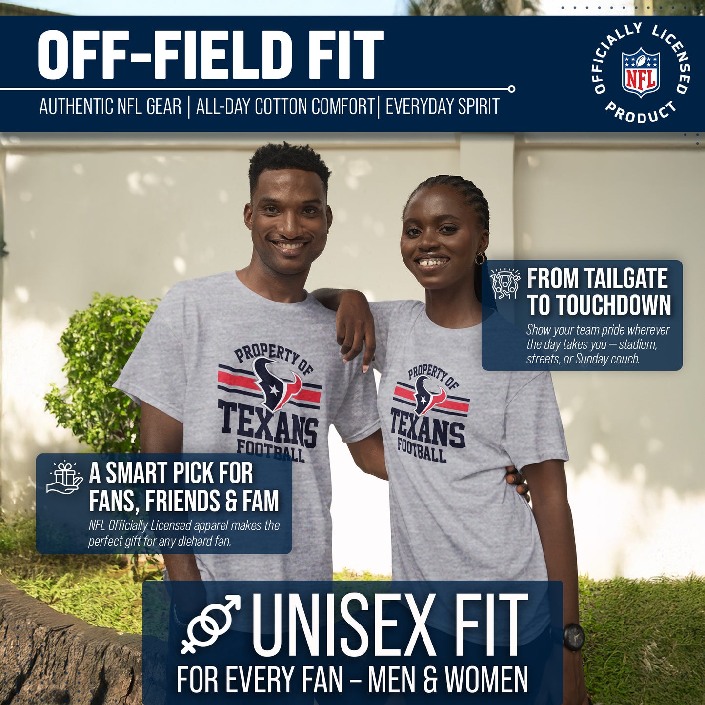 Houston Texans NFL Adult Property Of T-Shirt - Sport Gray