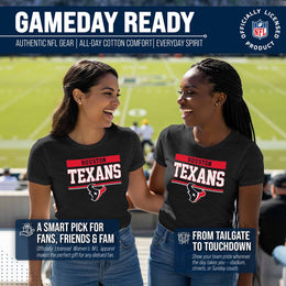 Houston Texans NFL Women's Team Block Charcoal Tagless T-Shirt - Charcoal