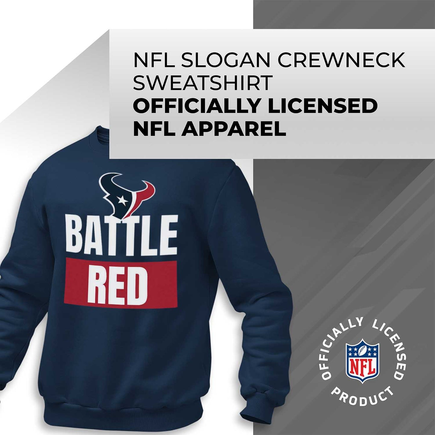 Houston Texans NFL Adult Slogan Crewneck Sweatshirt - Navy