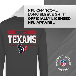 Houston Texans NFL Adult Charcoal Long Sleeve T Shirt - Charcoal