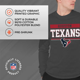 Houston Texans NFL Adult Charcoal Long Sleeve T Shirt - Charcoal