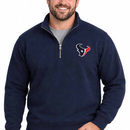 Houston Texans  NFL Men's Quarter Zip Fleece Pullover Unisex Sweatshirt - Navy