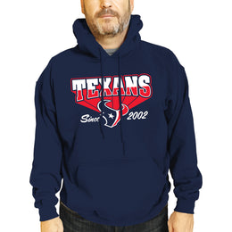 Houston Texans NFL Adult Unisex Vintage Block Ultra Soft Fleece Hooded Sweatshirt - Navy