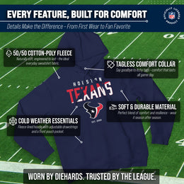 Houston Texans Adult NFL Diagonal Fade Fleece Hooded Sweatshirt - Navy