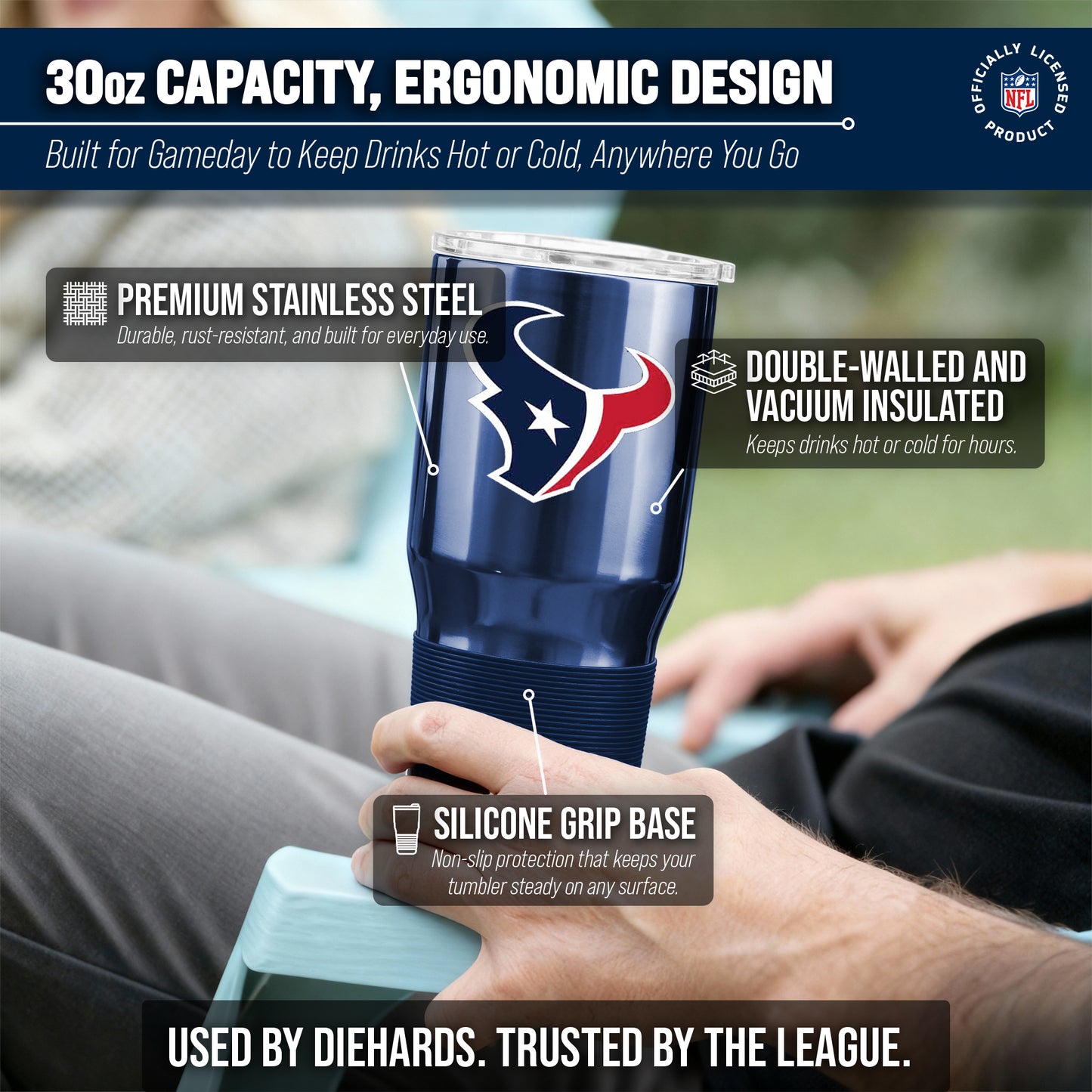 Houston Texans NFL 30oz Gameday Stainless Steel Tumbler - Navy