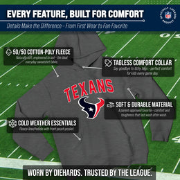 Houston Texans NFL Youth Home Team Hoodie- Kids Hooded Sweatshirt - Sport Gray