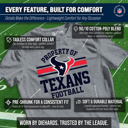 Houston Texans NFL Youth Property Of Short Sleeve Lightweight T Shirt - Sport Gray