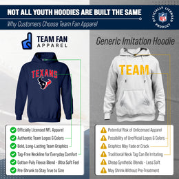 Houston Texans NFL Youth Home Team Hoodie- Kids Hooded Sweatshirt - Navy