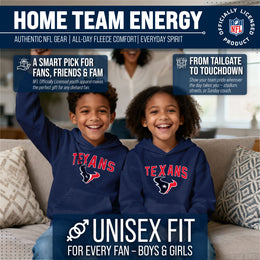 Houston Texans NFL Youth Home Team Hoodie- Kids Hooded Sweatshirt - Navy