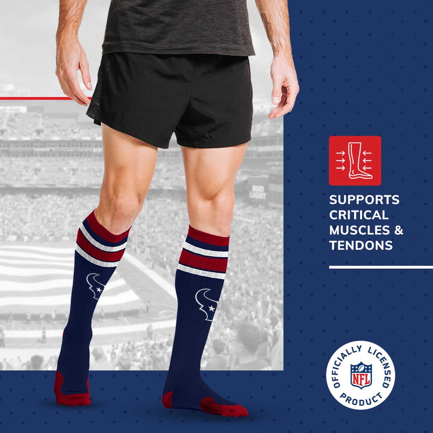 Houston Texans NFL Adult Knee High-Performance Socks - Navy