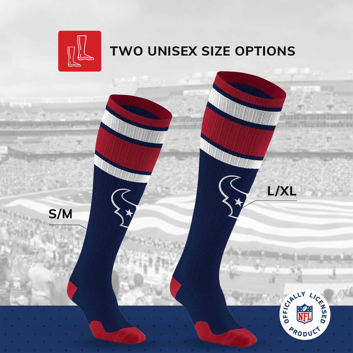 Houston Texans NFL Adult Knee High-Performance Socks - Navy