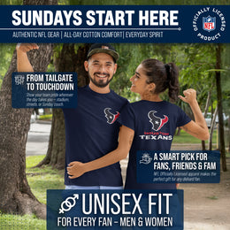 Houston Texans NFL Pro Football Final Countdown Adult Cotton-Poly Short Sleeved T-Shirt For Men & Women - Navy