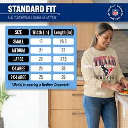 Houston Texans Womens NFL Starstruck Crewneck Pullover - Cream