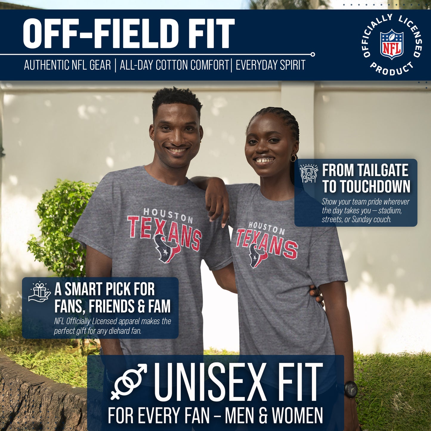 Houston Texans NFL Starting Fresh Short Sleeve Heather T-Shirt - Sport Gray