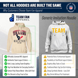 Houston Texans Team Fan Apparel NFL Women's  Starstruck Fleece Pullover Hoodie - Cream