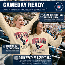 Houston Texans Team Fan Apparel NFL Women's  Starstruck Fleece Pullover Hoodie - Cream
