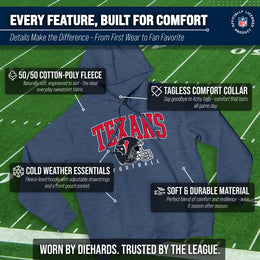 Houston Texans NFL Adult Unisex All Star Soft Fleece Hooded Sweatshirt - Navy Heather