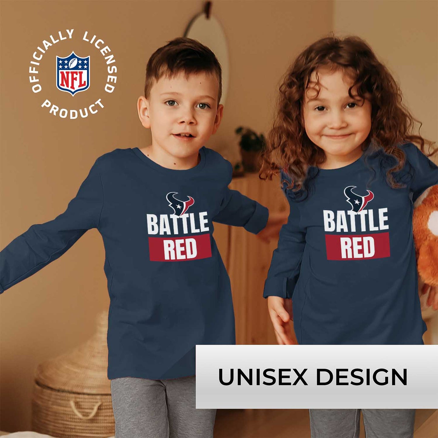 Houston Texans NFL Youth Team Slogan crewneck Sweatshirt - Navy