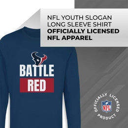 Houston Texans NFL Youth Team Slogan crewneck Sweatshirt - Navy