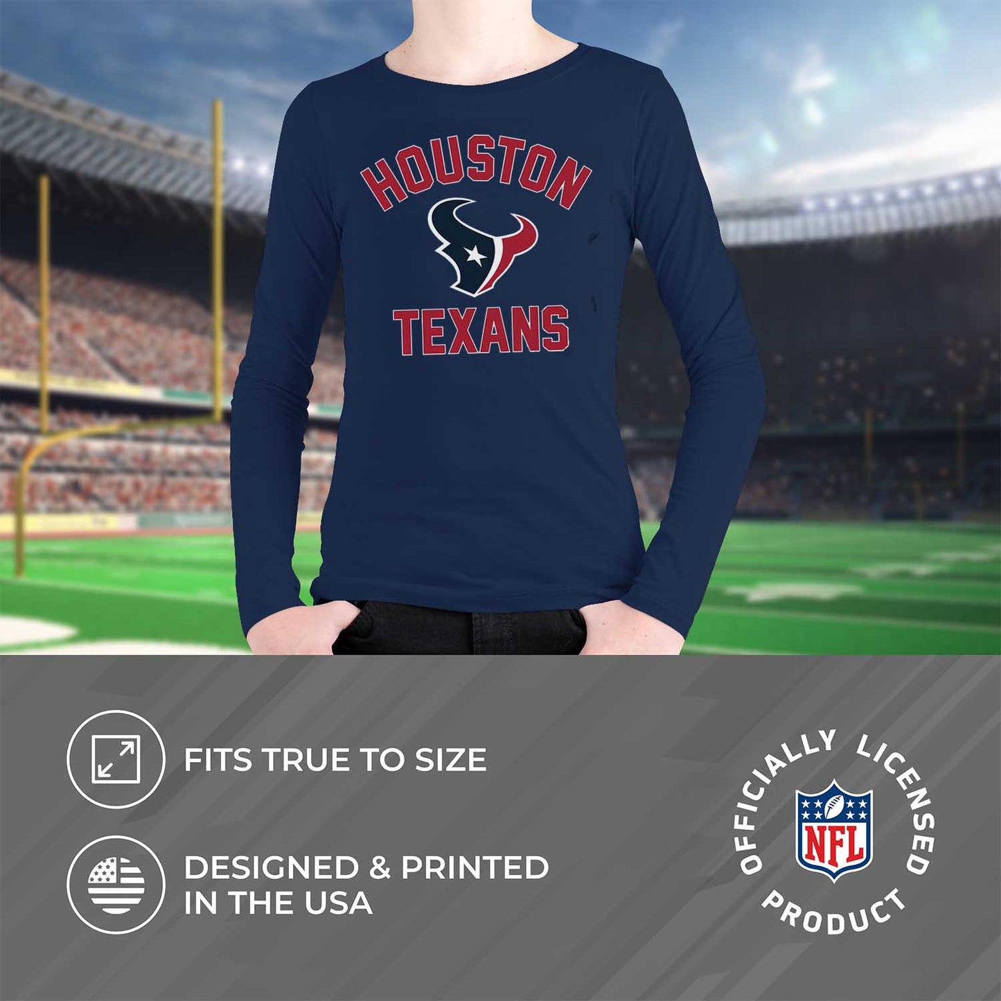 Houston Texans NFL Youth Gameday Crewneck Sweatshirt - Navy