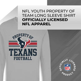 Houston Texans NFL Youth Property Of Long Sleeve Lightweight T Shirt - Sport Gray