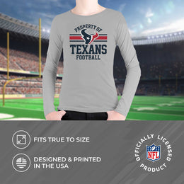 Houston Texans NFL Youth Property Of Long Sleeve Lightweight T Shirt - Sport Gray