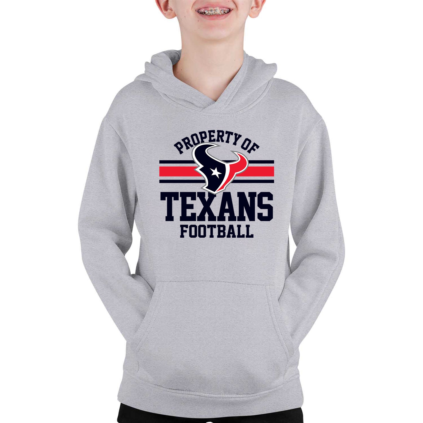 Houston Texans NFL Youth Property Of Hooded Sweatshirt - Sport Gray