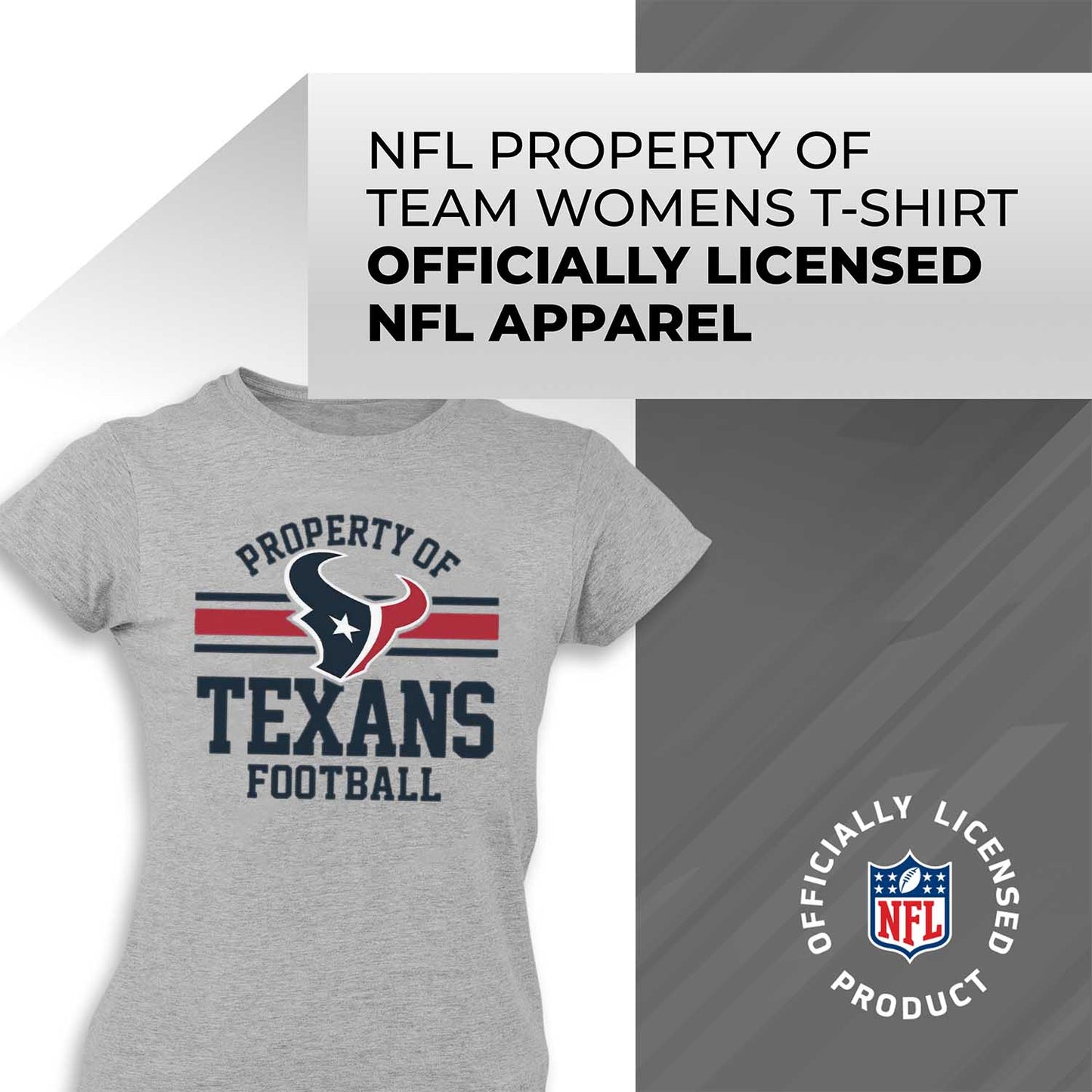 Houston Texans NFL Women's Property Of Lightweight Plus Size T-Shirt - Sport Gray
