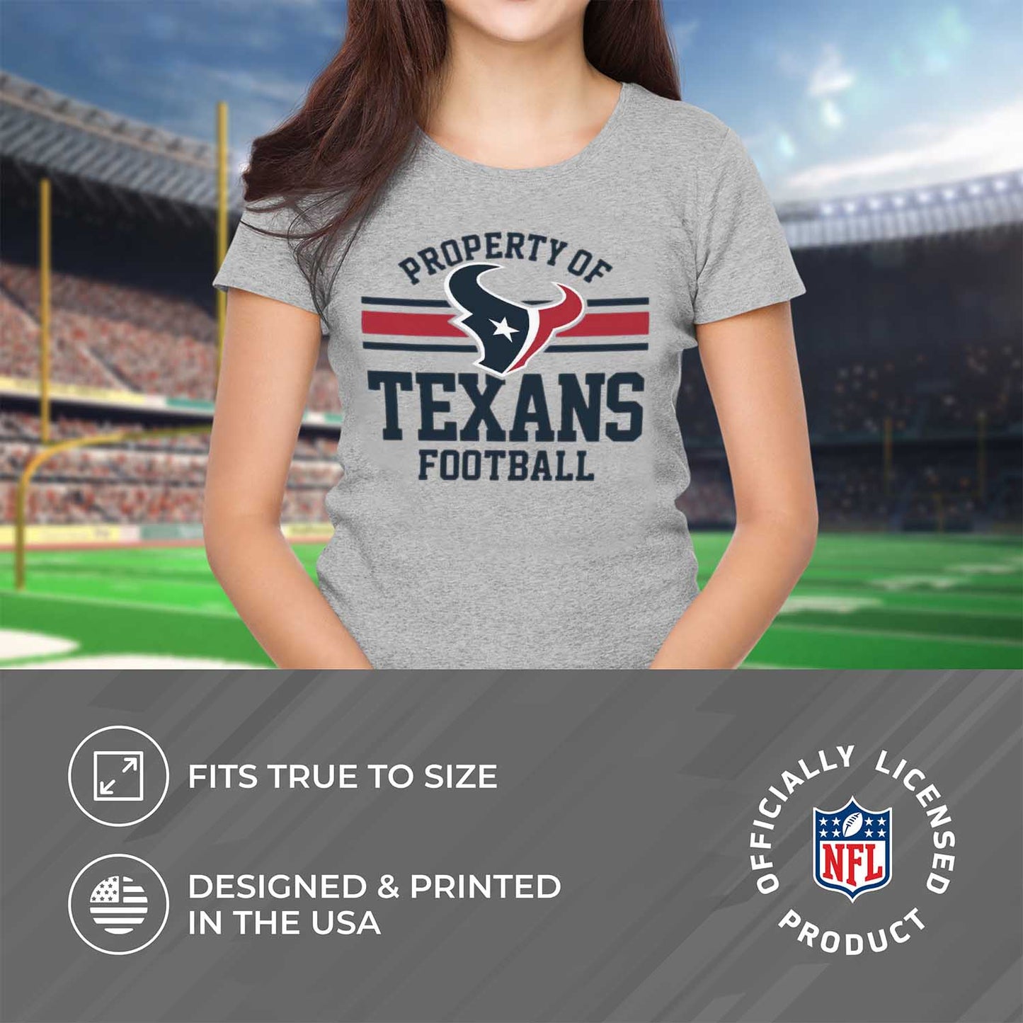 Houston Texans NFL Women's Property Of Lightweight Plus Size T-Shirt - Sport Gray
