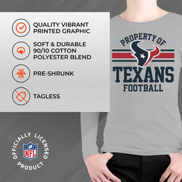 Houston Texans NFL Youth Property Of Crew Sweatshirt - Sport Gray