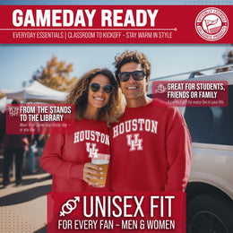Houston Cougars Adult Arch & Logo Soft Style Gameday Crewneck Sweatshirt - Red