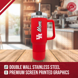 Houston Cougars Collegiate 40oz Stainless Steel Travel Tumbler with Handle for Mom - Red